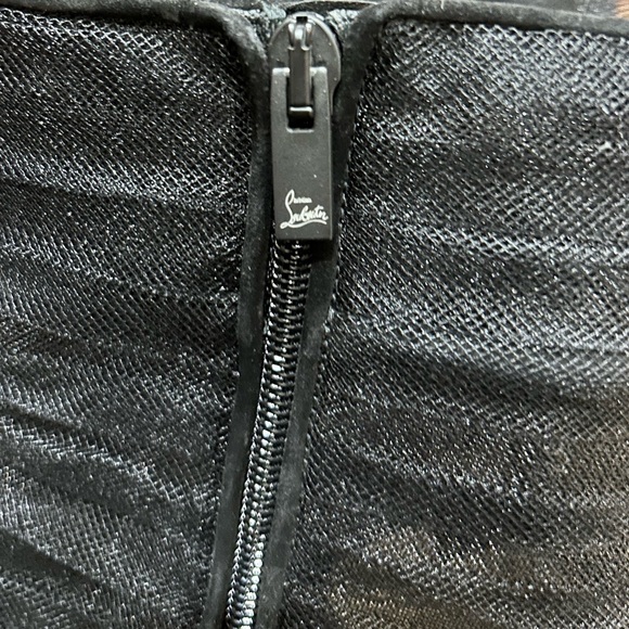 Christian Louboutin Libellibooty 100 Black Mesh Tulle Ankle Boot Heel Pump 40 - Picture 7 of 11